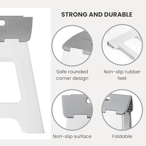 Vigar Compact Foldable Step Stool for Adults 16-Inch Gray - Image 4