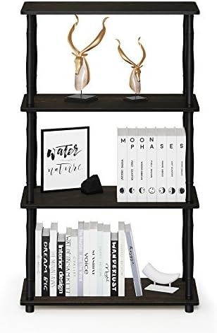 Furinno Turn-N-Tube 4-Tier Multipurpose Shelf Display Rack, Classic Tubes, Espresso/Black - Image 5