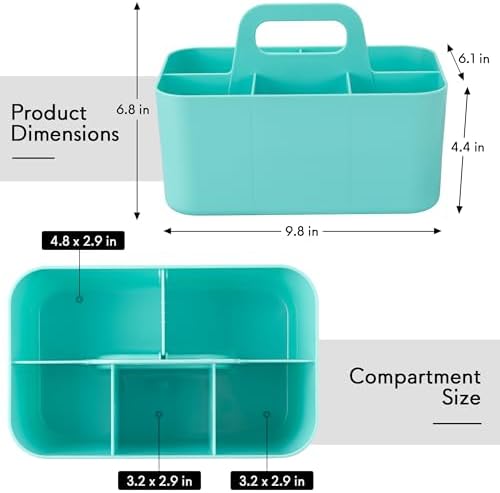 Tiawudi Multipurpose Caddy Organizer, Plastic Caddy with Handle, Stackable Desk Organizer for Stationery, Marker and Pencil, Office Supplies Organizer, Dorm Caddy - Image 2