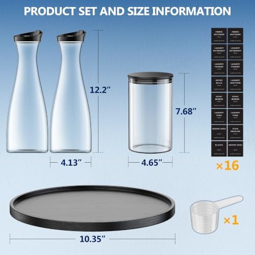 2+1 Pack Laundry Detergent Dispenser & Laundry Pods Container with Tray Black - Image 7