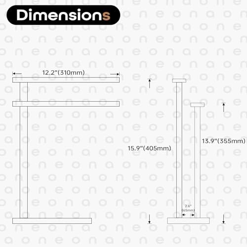 Free Standing Towel Rack Brushed Nickel 2-Tier Hand Towel Bars for Bathroom Vanity Countertop with Thicken Steady Marble Base, Stainless Steel AN7003BR - Image 2