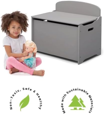 Delta Children MySize Deluxe Toy Box, Grey - Image 3