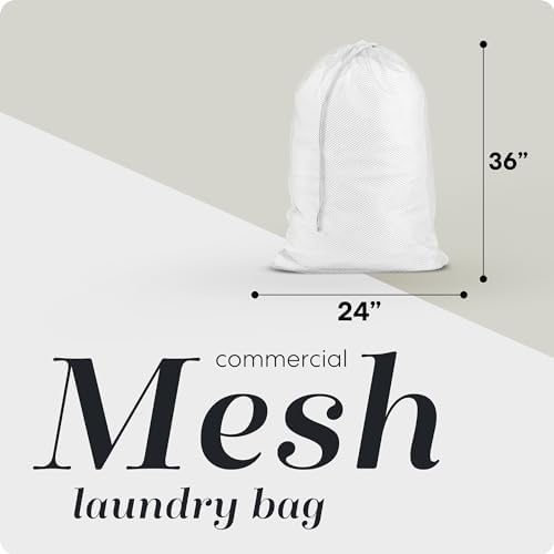 Handy Laundry Mesh XL Laundry Bag 24"x36", Heavy Duty Drawstring, White - Image 2