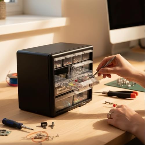 Homak 12-Drawer Parts Organizer, Black, HA01012001 - Image 2