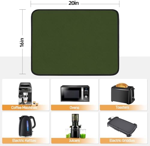 Heat Resistant Mats for Air Fryer on Countertop, 20 x 16in, Green - Image 5
