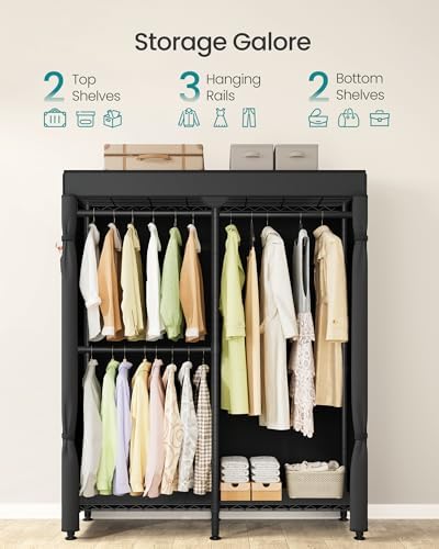SONGMICS Closet Organizers and Storage, Clothes Rack with Shelves - Image 3