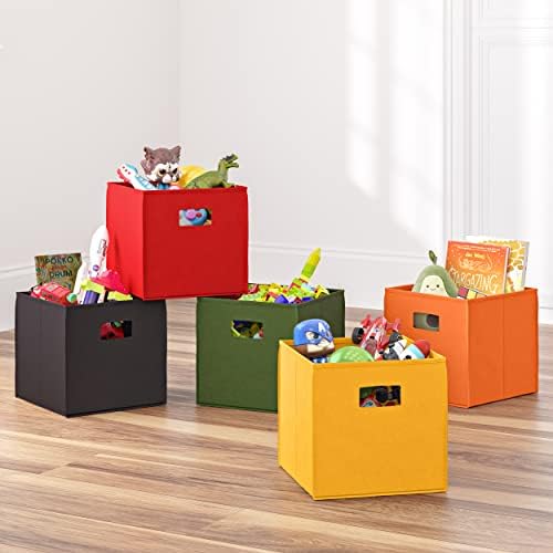 RiverRidge Folding Storage Bins - 2-pack of 10in Tall Black Cubes - Image 2