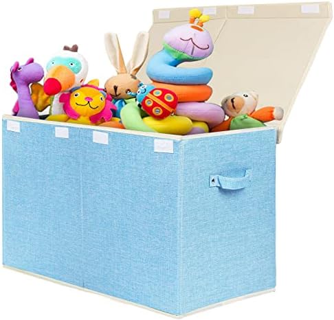 Large Toy Box Chest Storage with Flip-Top Lid, Kids Toy Storage Bin Boxes by popoly