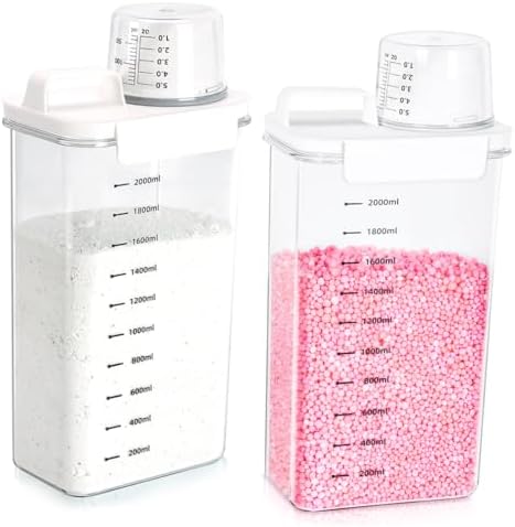Tokokimo 2 Packs Laundry Detergent Dispenser, Laundry Power Container,Laundry Scent Booster Beads Dispenser for Washing Powder, Soda Powder, Grain by Tokokimo