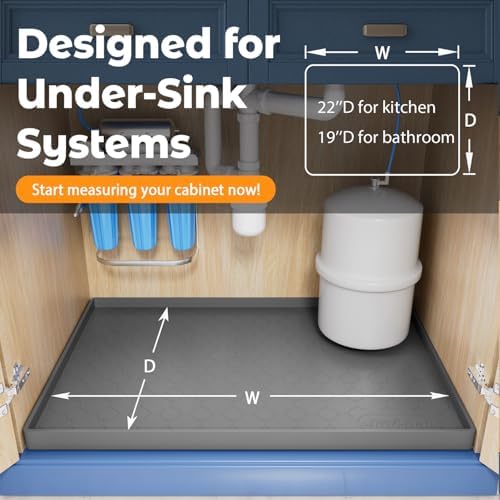 Jin&Bao Under Sink Mat 40" x 22" Waterproof Silicone Cabinet Kitchen Liner - Image 6