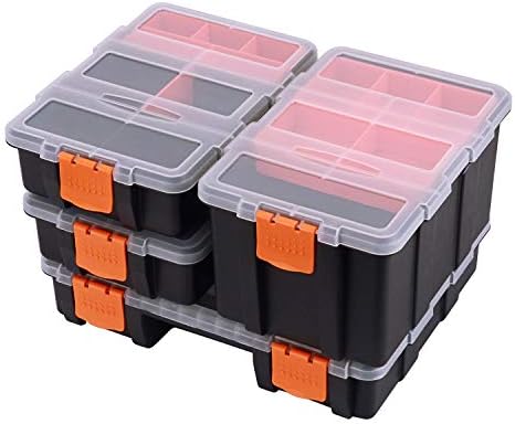 CASOMAN Hardware & Parts Organizers, 4 Piece Set Toolbox, Compartment Small Parts Organizer, Versatile and Durable Storage Tool Box by CASOMANTools