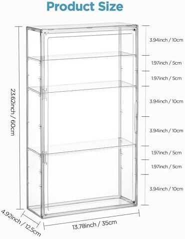HBlife Baby Bottle Storage Organizer for Wall Countertop Cabinet, 4 Tiers Adjustable Clear Acrylic Bottles Storage Station Case Box Container with 3 Removable Dividers and Magnetic Door, Large - Image 4