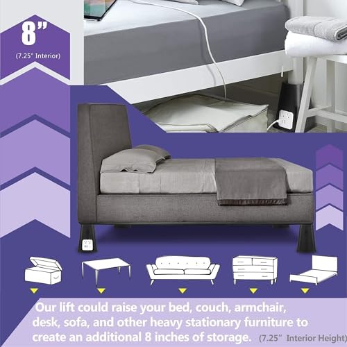 Bee Neat Heavy Duty Bed Riser with USB Outlet, Furniture Lift 7.25" 4 Pack - Image 5