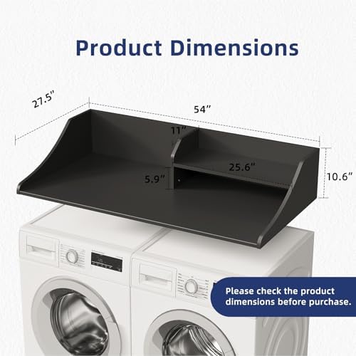 2-Tier 54" Width Washer Dryer Countertop for Laundry Room Organization - Image 2
