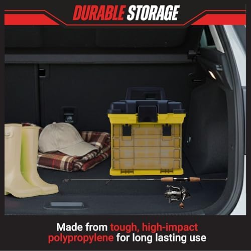 Stalwart Portable Tool Box Small Parts Organizer, Yellow - Image 4