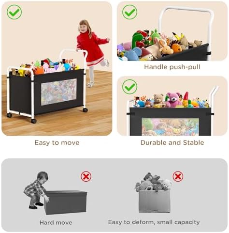 KEEGH Extra Large Toy Box for Kids, Heavy Duty Toy Storage Organizer, Black - Image 5