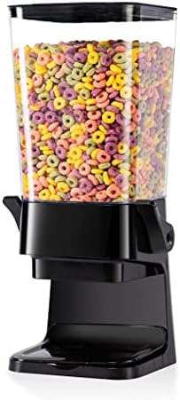 5L Cereal Dispenser Countertop with lids, Organization and Storage Containers for Kitchen and pantry, Rice Dispenser for food, Cereal, Beans, Nuts, Snack,Oatmeal, Dog Food, Bird Seed, Black, 1Pc by ZeadesignNewProductNewLife