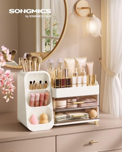 SONGMICS Makeup Organizer, Cosmetic Display Case with 2 Drawers - Image 2