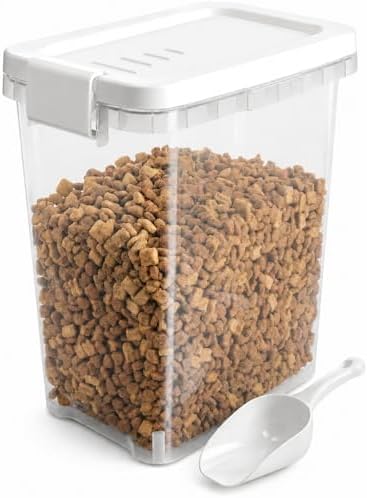5-10 Lbs Airtight Cat Dog Food Storage Container, 8QT Compact Pet Food Bin by WBKTOOL