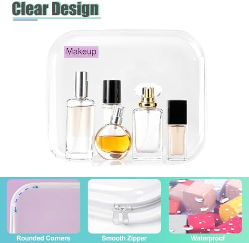 3 Pack Clear Hard Shell Zipper Cases, Hard Snack Case, 9.84 x 7.87 in - Image 3