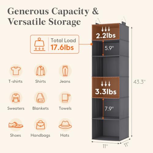 Lifewit Hanging Closet Organizer and Storage for Clothes 6 Tier - Image 3