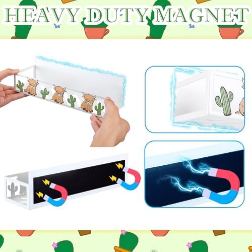 Beeveer 2 Pack Highland Cow Magnetic Fridge Shelf Spice Rack - Image 4