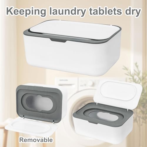 Dryer Sheet Holder, Laundry Dryer Sheet Container with Lid (Gray) - Image 2