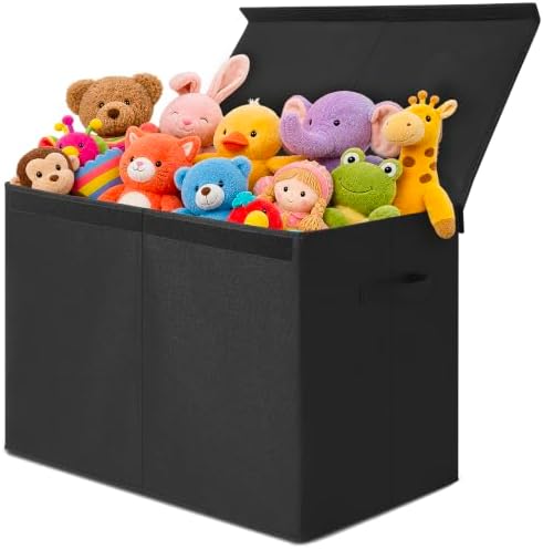 INDRESSME 122L Large Toy Storage Box with Lid Divider Kids Organizer Bin by INDRESSME