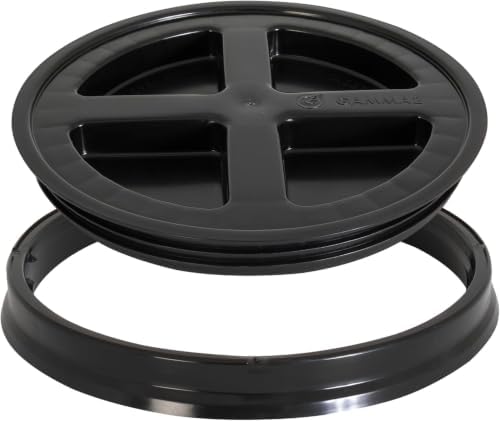 Gamma2 Seal Lid Black | Food-Safe | For 3.5-7 Gallon Buckets | BPA-Free | Pack of 12 by Gamma2