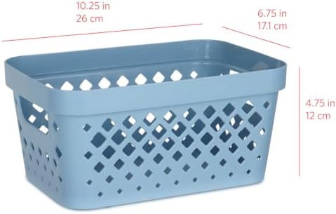 Glad Plastic Baskets for Organizing, Set of 6 | Pantry Storage for Under Counter, Linen Closet, and Bathroom | Nesting Shelf Bins with Handles, 1 Gallon, Marina Blue - Image 5