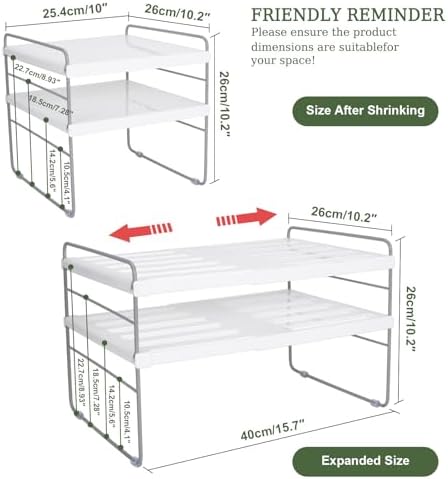Pantry Organization and Storage for Kitchen - Expandable Kitchen Wrap Box Organizer Rack, Foil Organizer for Cabinet & Counter, Height & Width Adjustable Cupboard Storage Rack - (3 Tier 9.8 to 15.6"L) - Image 5