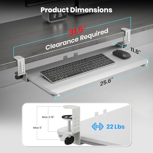 Large Keyboard Tray Under Desk, Pull Out Keyboard & Mouse Tray for Typing - Image 2