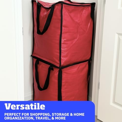 DURASACK 22-Gallon Zipper Top Heavy Duty Storage Tote Bags, 4-Pack, Red - Image 4