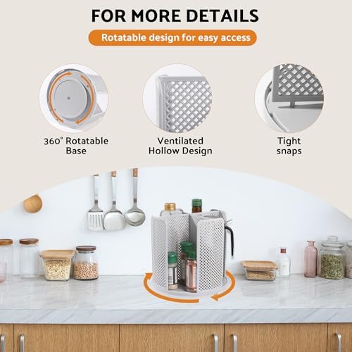 Rotating Paper Cup Dispenser, Cup Holder with 4 Compartments, Gray - Image 4