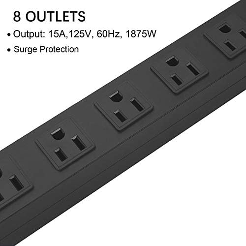 HHSOET Heavy Duty Long 8 Outlets, 14AWG Extension Cord, Black, 6FT, 4 - Image 5