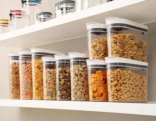 Felli Airtight Cereal Containers 2.6 Qt, Stackable BPA-Free Acrylic Cereal Dispenser with Flip-Top Lid, Small Dry Food Storage for Oats, Granola, Rice (Small 2.6 Qt - 3pk) - Image 6