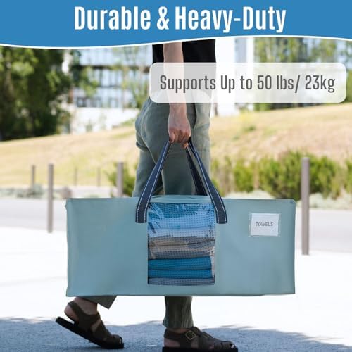 VENO Heavy Duty Moving Bags, Storage Bags, Clear Window, Light Blue, 4 Pack - Image 4