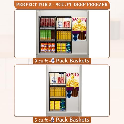 Large Freezer Organizer Bins for 5 to 9 Cu.Ft,Quick Expand/Collapse,6PACK - Image 6