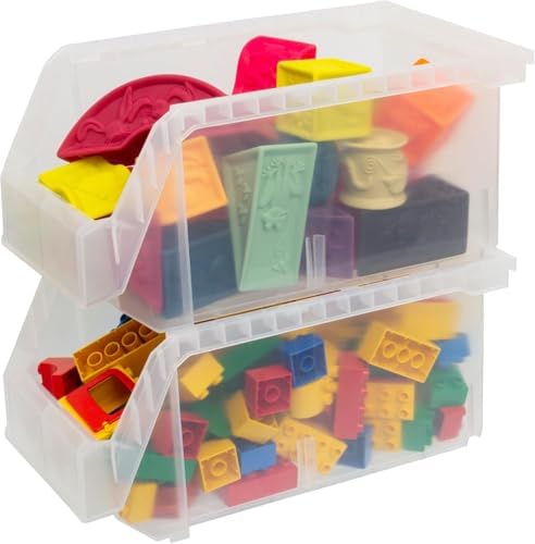 ReadySpace Large Stackable Plastic Storage Bins, 6-Pack, Clear - Image 5