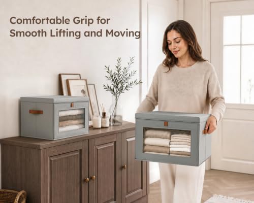 Homsorout Storage Bins with Lids - Closet Organizer with Front Opening - Image 5