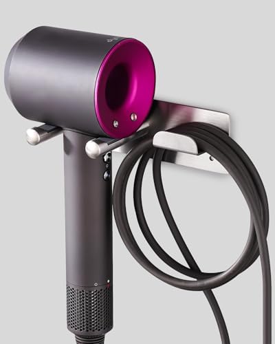Hair Dryer Holder, SUS304 Adhesive Blow Dryer Holder Wall Mounted Compatible with Dyson Hair Dryer, Hair Dryer Organizer Dyson Hair Dryer Wall Mount by BANJEKT