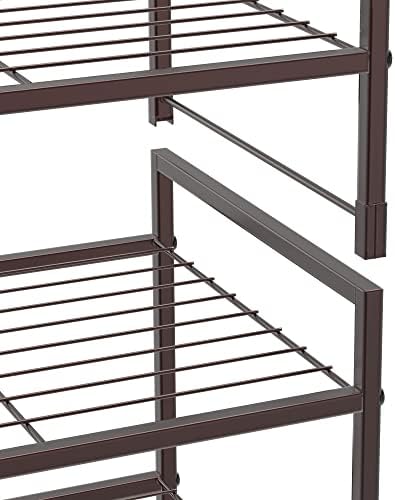 Simple Houseware 3-Tier Stackable Wired Grid Shoe Rack, Bronze - Image 4