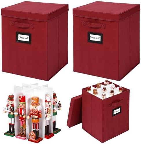 2 Pcs 16 Inch Large Christmas Nutcracker Storage Box, 18ct Organizer by Wesnoy
