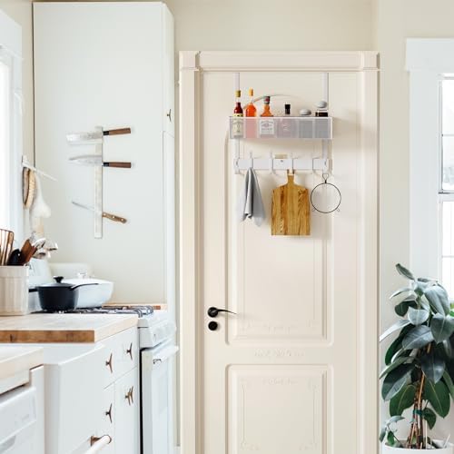 LUCYCAZ Over The Door Hooks Organizer, Door Hanger Storage with Coat Hooks - Image 6
