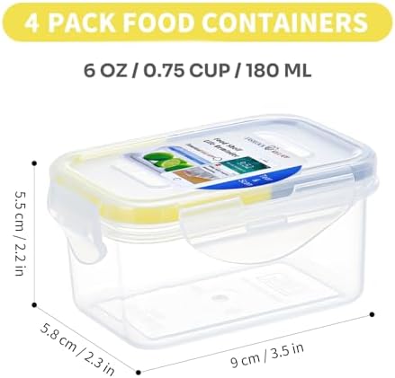 KIGI Small Plastic Food Storage Container, 4-Pack (0.73 Cup) - Image 2