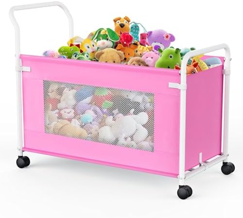 KEEGH Extra Large Toy Box for Kids, Heavy Duty Toy Storage Organizer, Pink by KEEGH