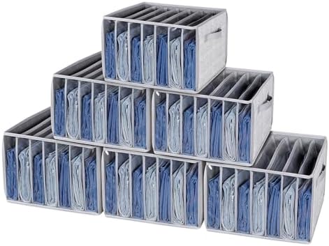 Zilink Pants Organizer Jeans Organizer for Closet, Grey Pattern, 6 Pack by Zilink