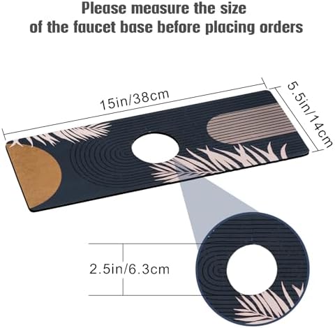 Sink Faucet Absorbing Mat, 2 Pack Drying Mat Around Faucet Sink Splash Guard Behind Faucet Sinkmat For Kitchen Bathroom Island Rv 15 * 5.5 Inch (38 * 14 cm) - Image 2