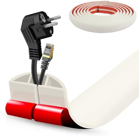 Floor Cord Cover Cable Cavity Self Adhesive Cord Hider Floor 10FT Floor Cable Management Power Cord Protector Floor Electric Cord Covers for Offices, Gym, Exhibitions (Beige, 1.57" x 10') by DBHXXMB-HH