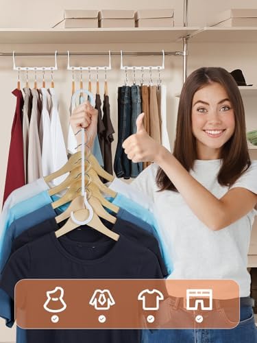 HOUSE DAY Space Saving Hangers 8 Pack, Closet Organizers and Storage - Image 2